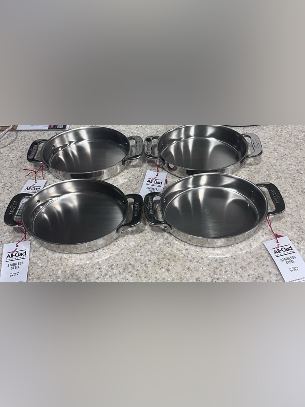 All-Clad Stainless Steel 4-Piece 7” Oval Baker Set